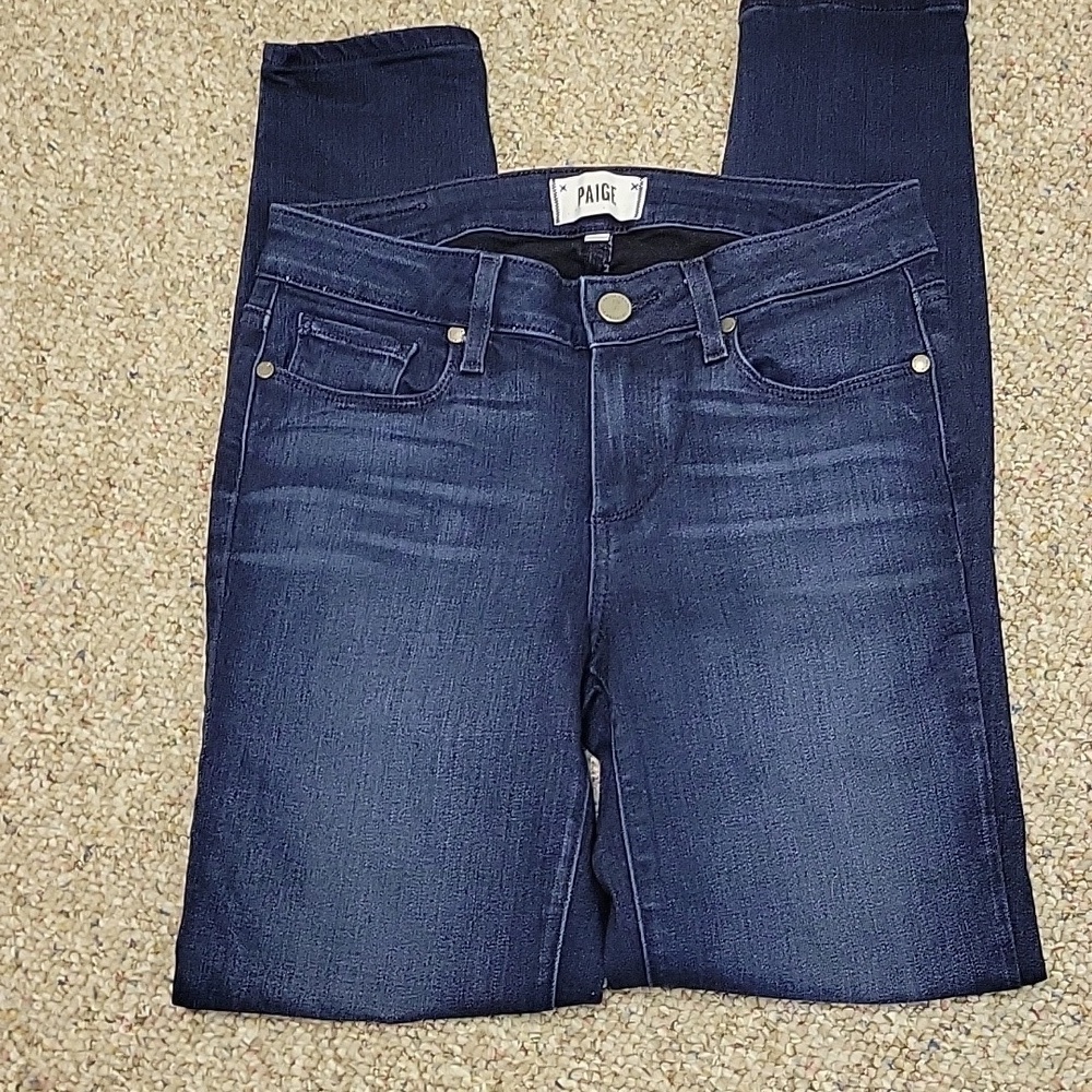 Paige Verdugo skinny Ankle Color Bryce Women's mid rise Blue Jeans Sz 27 - Picture 4 of 6